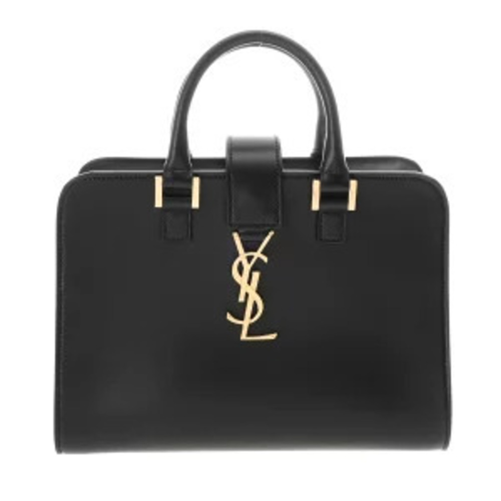 Saint Laurent Baby Cabas Bag Black Grain Calf Leather Handbag